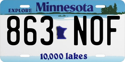 MN license plate 863NOF