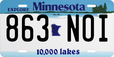MN license plate 863NOI