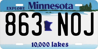 MN license plate 863NOJ
