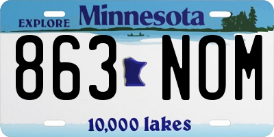 MN license plate 863NOM