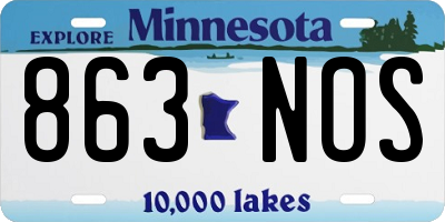 MN license plate 863NOS