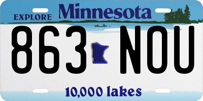 MN license plate 863NOU
