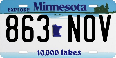 MN license plate 863NOV