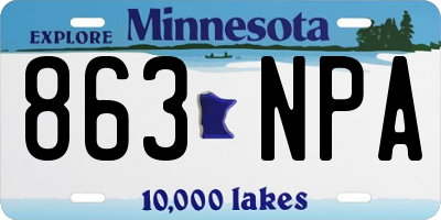 MN license plate 863NPA