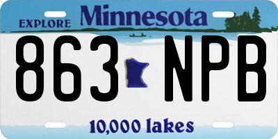 MN license plate 863NPB