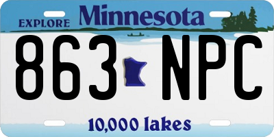 MN license plate 863NPC