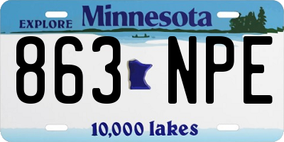 MN license plate 863NPE