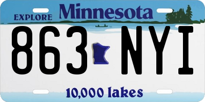 MN license plate 863NYI