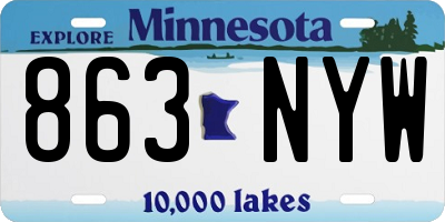 MN license plate 863NYW