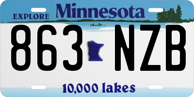 MN license plate 863NZB