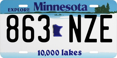 MN license plate 863NZE