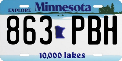 MN license plate 863PBH