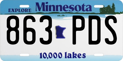 MN license plate 863PDS