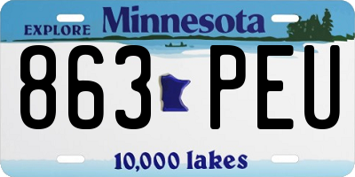 MN license plate 863PEU