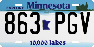 MN license plate 863PGV