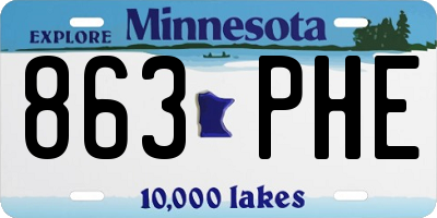 MN license plate 863PHE