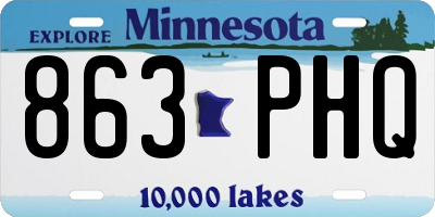MN license plate 863PHQ