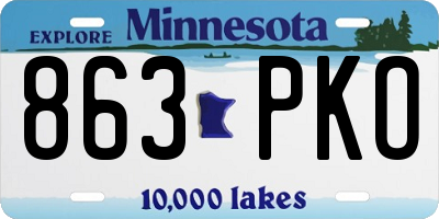 MN license plate 863PKO