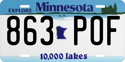 MN license plate 863POF