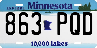 MN license plate 863PQD