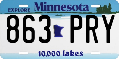 MN license plate 863PRY