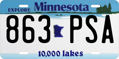 MN license plate 863PSA