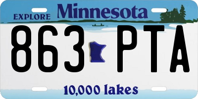 MN license plate 863PTA