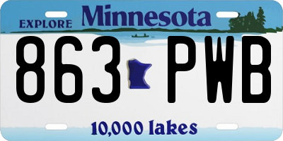 MN license plate 863PWB