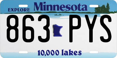 MN license plate 863PYS