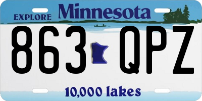 MN license plate 863QPZ