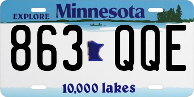 MN license plate 863QQE