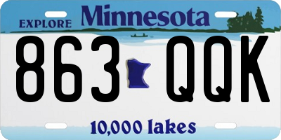 MN license plate 863QQK