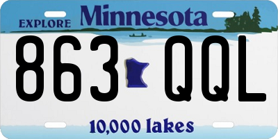 MN license plate 863QQL