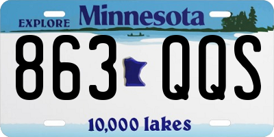 MN license plate 863QQS