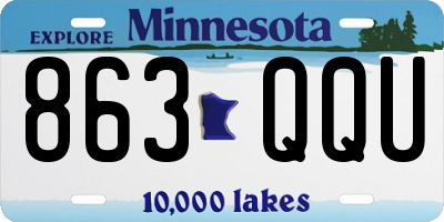 MN license plate 863QQU