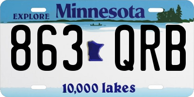 MN license plate 863QRB