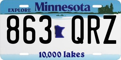 MN license plate 863QRZ