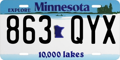 MN license plate 863QYX