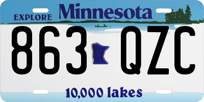 MN license plate 863QZC