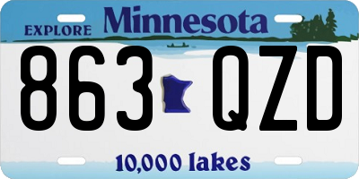 MN license plate 863QZD