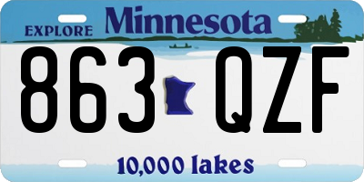 MN license plate 863QZF