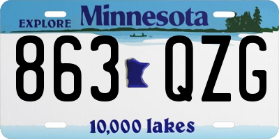 MN license plate 863QZG