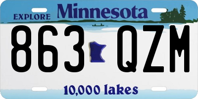 MN license plate 863QZM