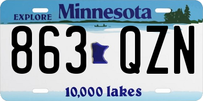 MN license plate 863QZN