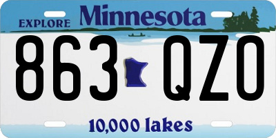 MN license plate 863QZO