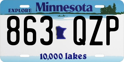 MN license plate 863QZP
