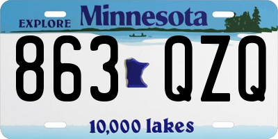 MN license plate 863QZQ