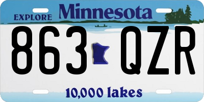 MN license plate 863QZR
