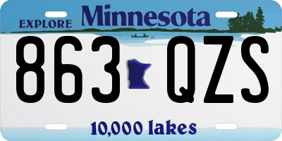 MN license plate 863QZS