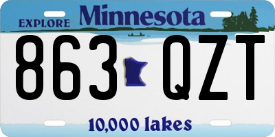 MN license plate 863QZT